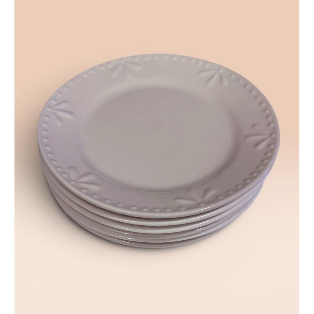 Totally Today 7 1/8” Embossed Border Salad Plates - Set of 6 -  TTO13